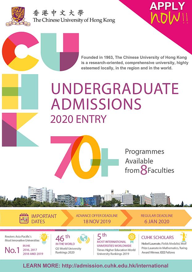 CUHK Flyer for Social Media Undergraduate Admissions 2020 Entry